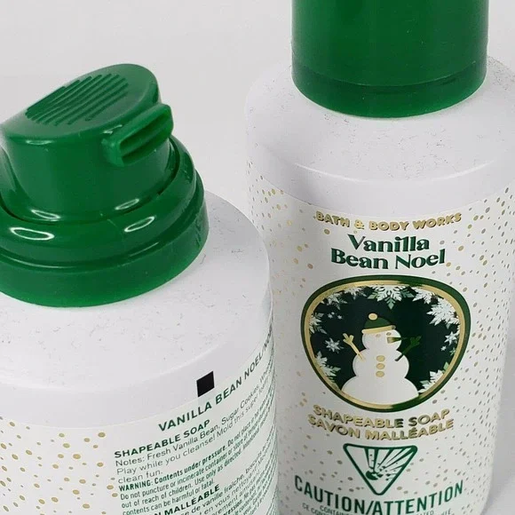 2 Bath & Body Works Vanilla Bean Noel Shapeable Soap 4.9 oz Clean Fun Foam - Picture 5 of 7